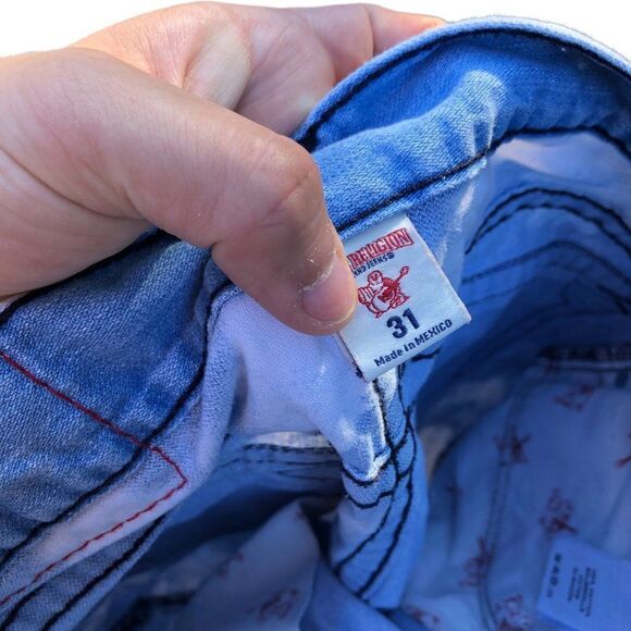 RARE True Religion Jeans Size 31 STRAIGHT Blue - Picture 5 of 10